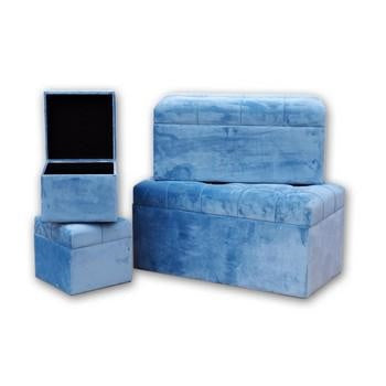 Baule in velluto blu