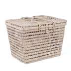 Baule in palma traforata, set di 3, 45x30, 35x25 e 28x18 cm