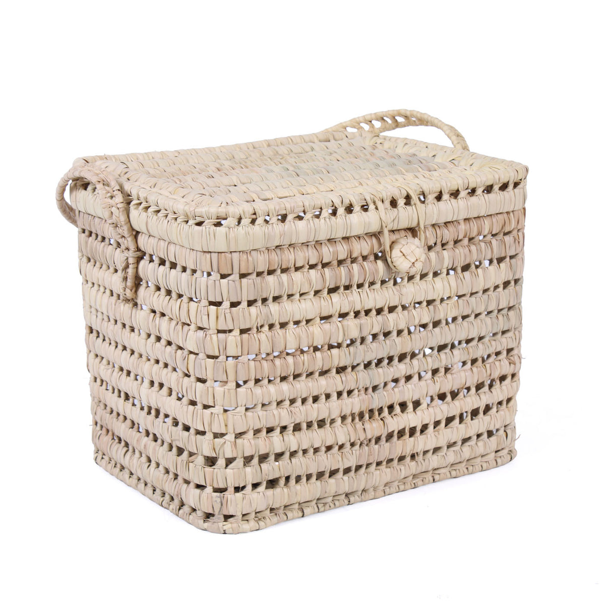 Baule in palma traforata, set di 3, 45x30, 35x25 e 28x18 cm