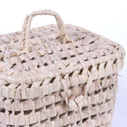 Baule in palma traforata, set di 3, 45x30, 35x25 e 28x18 cm