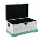 Bauli in MDF a fantasia multicolore, set di 3, 65x38x35 cm
