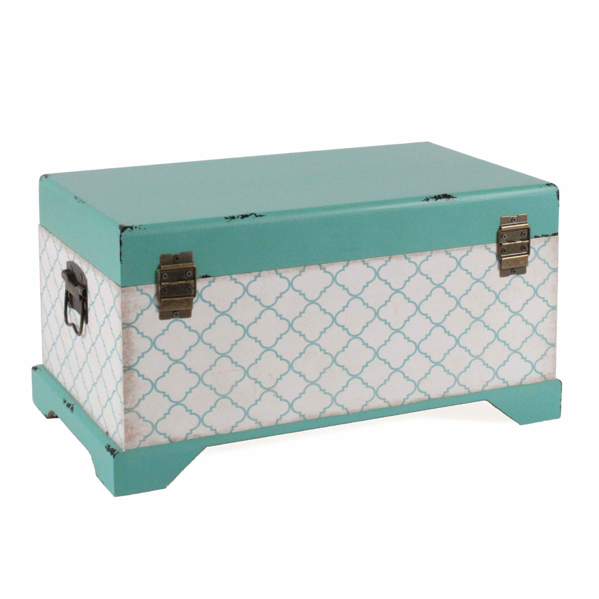 Bauli in MDF a fantasia multicolore, set di 3, 65x38x35 cm