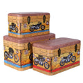 Baule in mdf ed ecopelle "Motocicletta", 59x35x36 cm