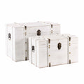Baule in mdf sbiancato, 54x36H36 cm, set di 2
