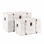 Baule in mdf sbiancato, 54x36H36 cm, set di 2