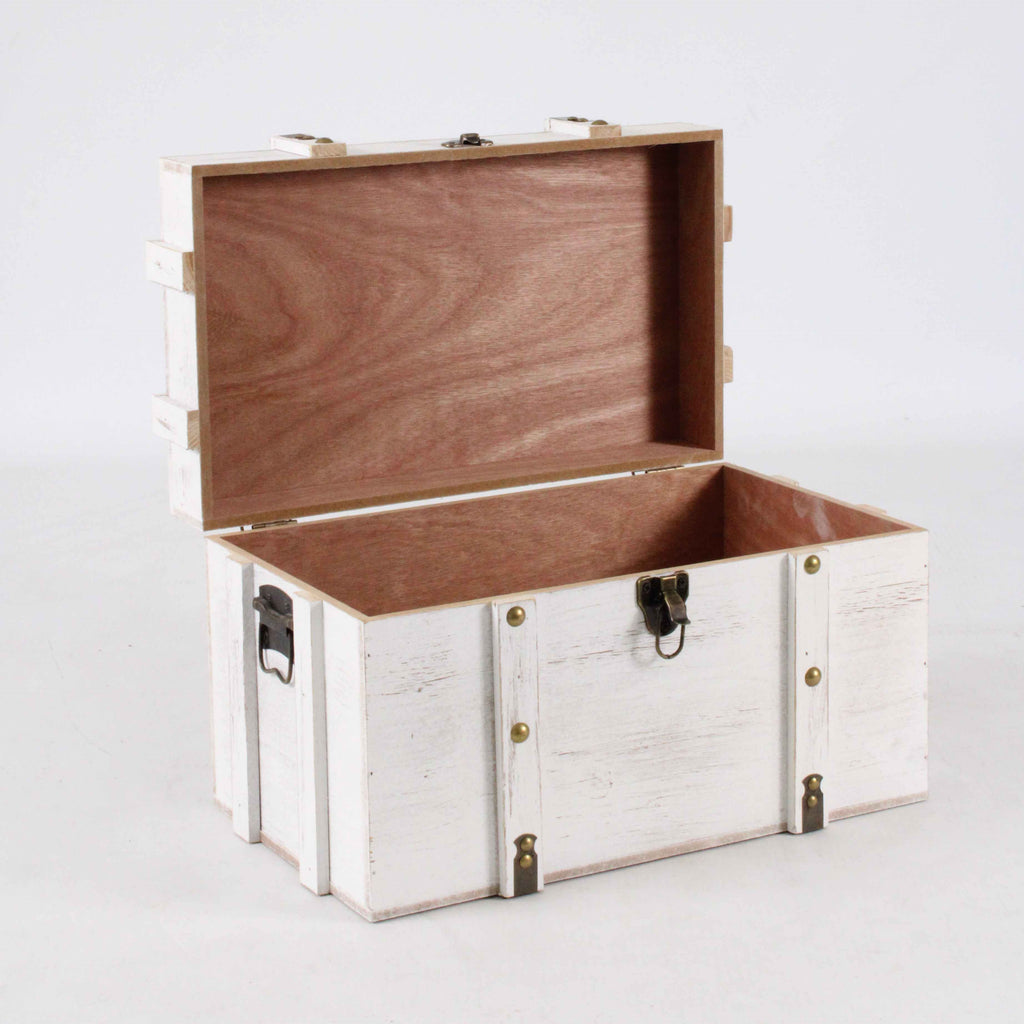 Baule in mdf sbiancato, 54x36H36 cm, set di 2