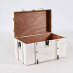 Baule in mdf sbiancato, 54x36H36 cm, set di 2