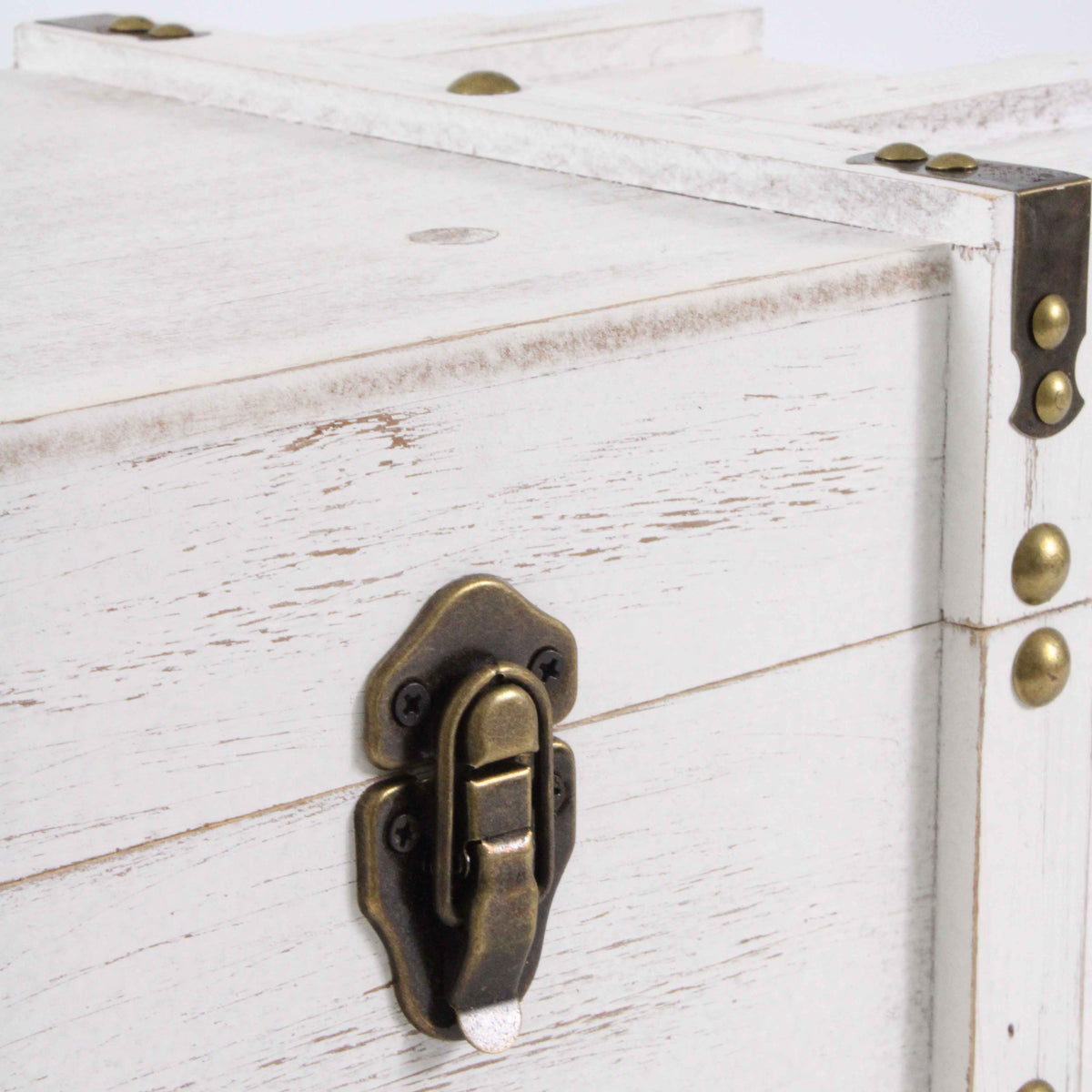 Baule in mdf sbiancato, 54x36H36 cm, set di 2