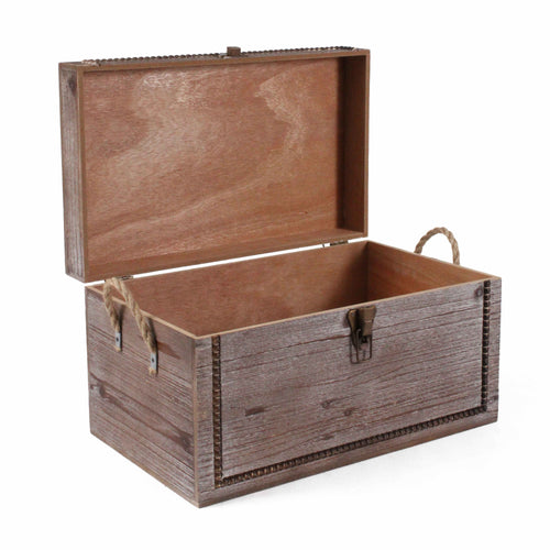 Baule in legno invecchiato, set di 2, 60x35H33 cm
