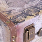 Valigie in MDF e PU Planisfero, set di 3, 40x30x15 cm