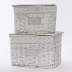 Bauli in vimini Sweet home, set da 2, 60x40x40 cm