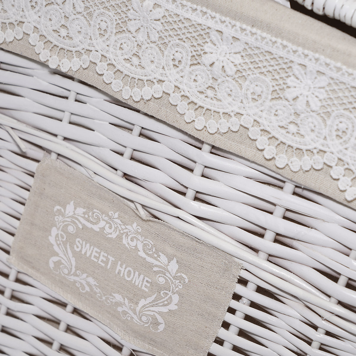 Bauli in vimini Sweet home, set da 2, 60x40x40 cm