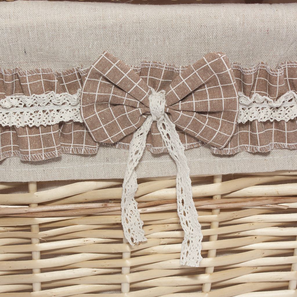 Bauli in vimini con fodera, set da 2, 60x40x40 cm