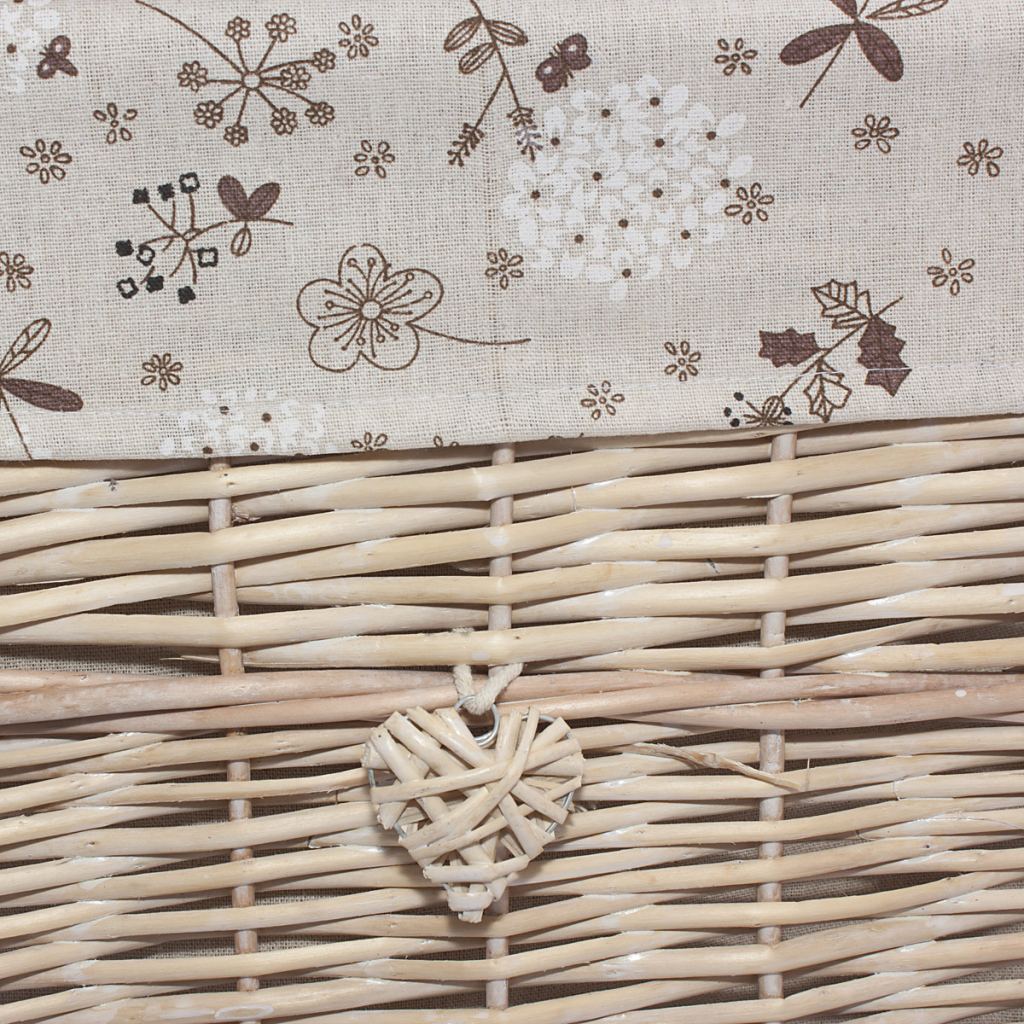 Bauli in vimini con fodera, set di 2, 60x40x40 cm