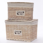 Bauli in vimini sbiancato, set di 2, 60x40x40 cm