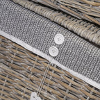 Baule in vimini con fodera, 60x40H40 cm, set di 2