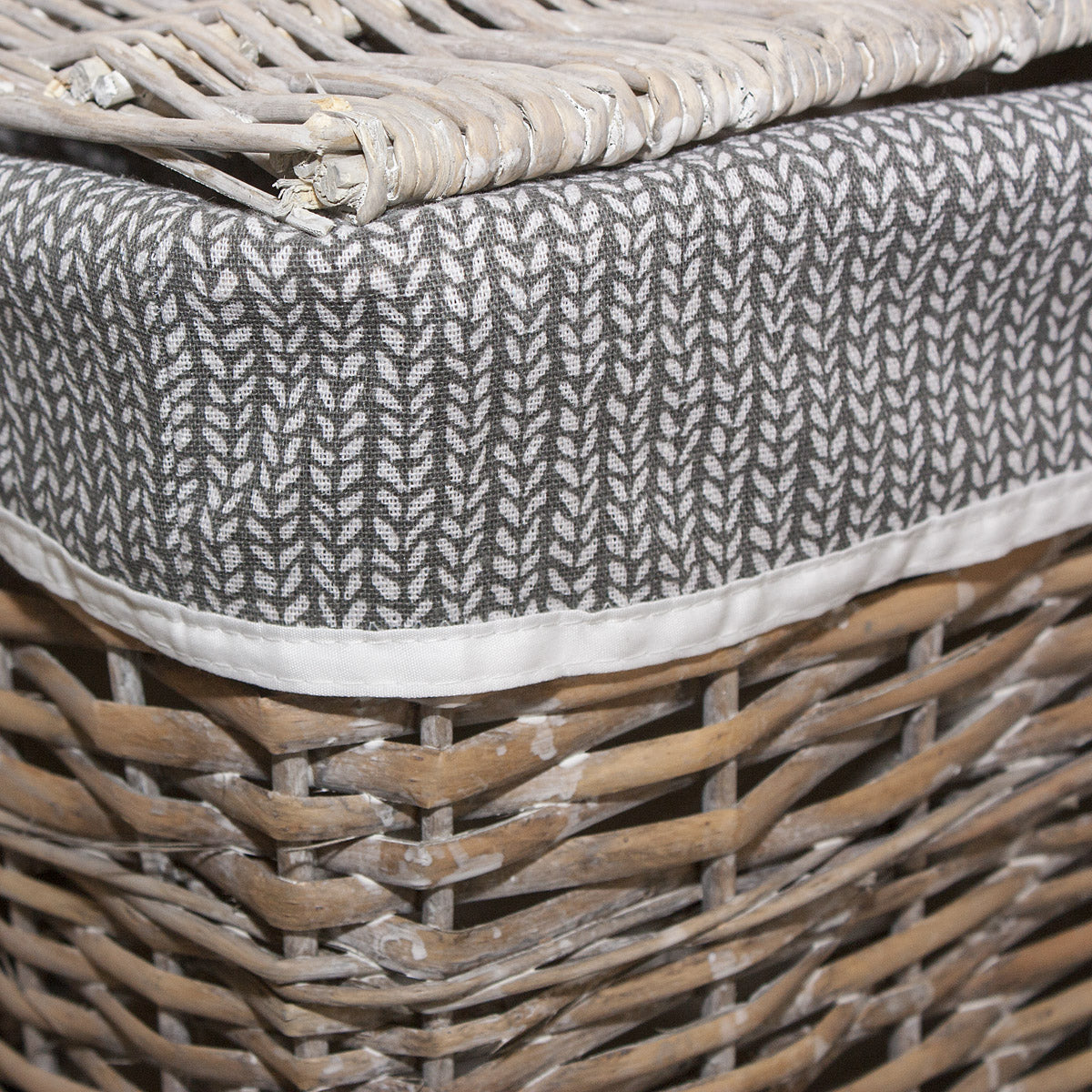 Baule in vimini con fodera, 60x40H40 cm, set di 2