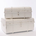 Baule in metallo bianco, 70x40H30 cm