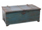 Baule in legno di teak azzurro, 122x67x49 cm