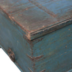 Baule in legno di teak azzurro, 122x67x49 cm