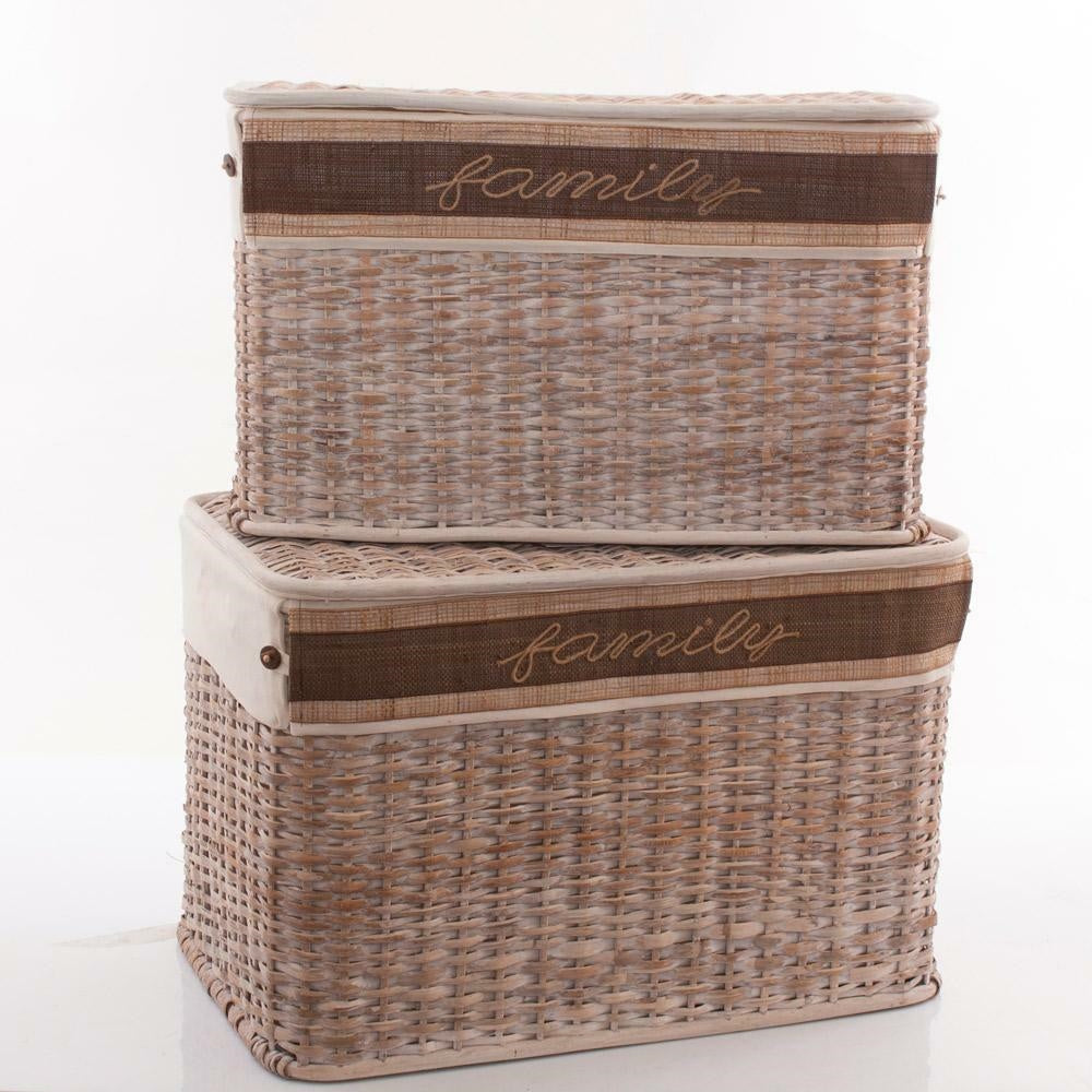 Baule in rattan, set di 2