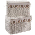 Baule portabiancheria in rattan, 68x42x43 cm, set di 2