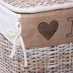 Baule in rattan sbiancato, 68x42H43 cm, set di 3