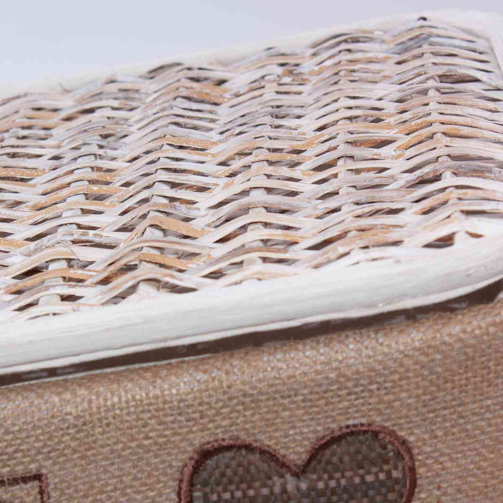 Baule in rattan sbiancato, 68x42H43 cm, set di 3