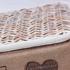 Baule in rattan sbiancato, 68x42H43 cm, set di 3