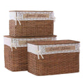 Baule portabiancheria in bambu', set di 3, 68x42x43 cm