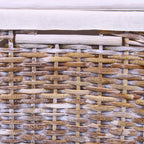 Bauli in rattan sbiancato, set di 3, 65x40x42 cm
