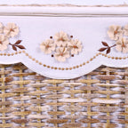 Bauli in rattan sbiancato, set di 3, 65x40x42 cm