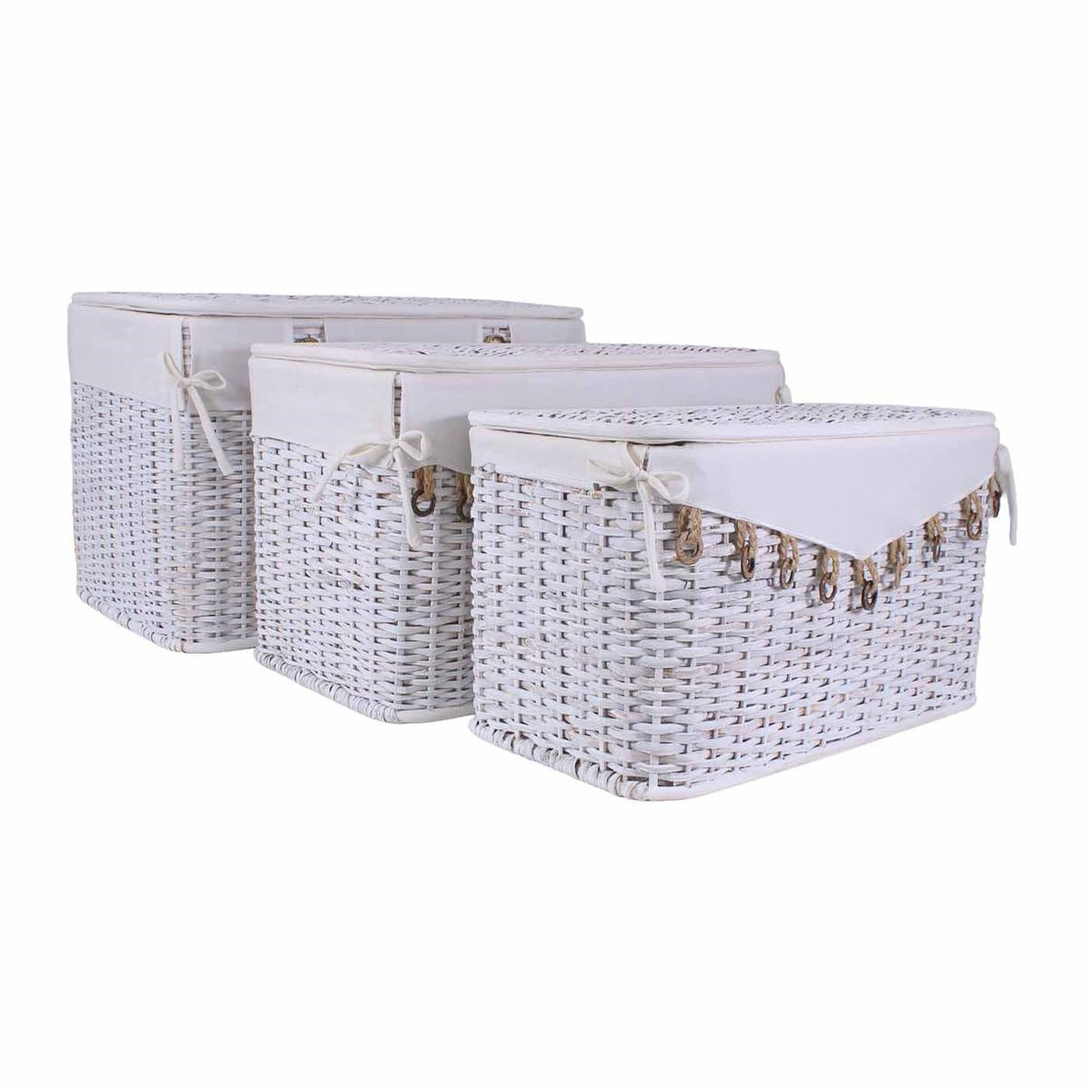 Baule rattan cocco juta rettangolare foderato, 65x40x42 cm