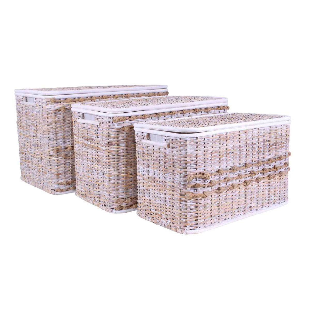 Baule rattan juta rettangolare fo, Ø65x40x42 cm