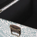 Baule in mdf e lino con stampa floreale, 60x40H40 cm, set di 3