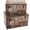 Baule in mdf Paris, 68x42H40 cm, set di 2