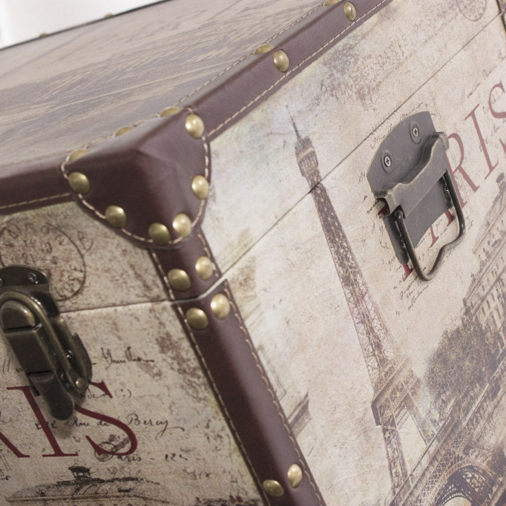 Baule in mdf Paris, 68x42H40 cm, set di 2