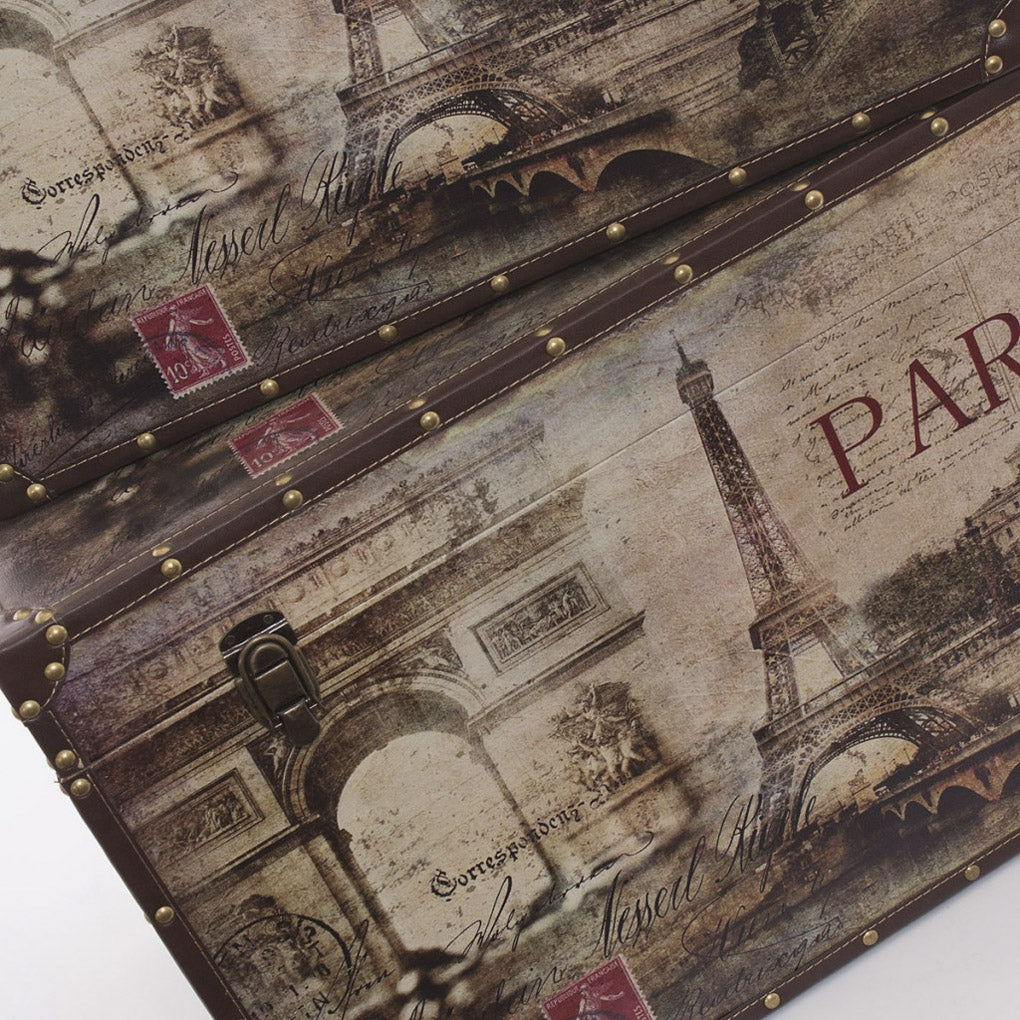 Baule in mdf Paris, 68x42H40 cm, set di 2