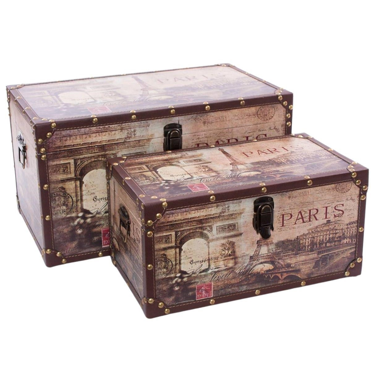 Bauli in MDF Paris, set di 2, 48x28x26 cm