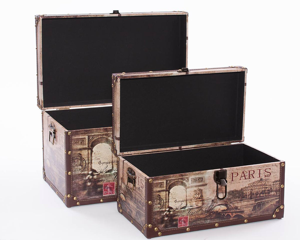 Bauli in MDF Paris, set di 2, 48x28x26 cm
