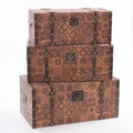 Baule in mdf fantasia, set di 3, 71x36H31 cm