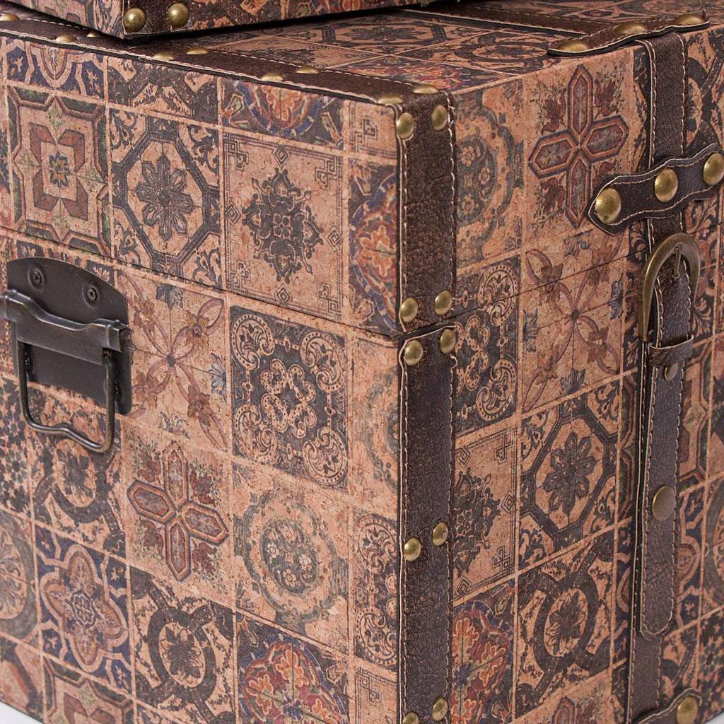 Baule in mdf fantasia, set di 3, 71x36H31 cm