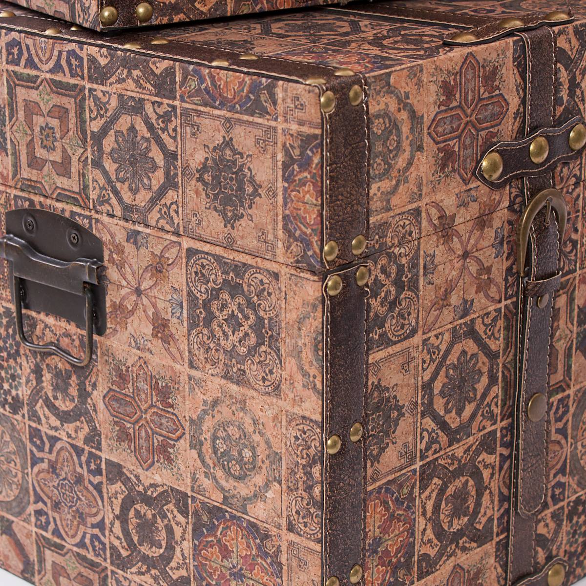 Baule in mdf fantasia, set di 3, 71x36H31 cm