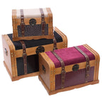 Bauli organizer in MDF e velluto, set di 3, 50x30x30 cm