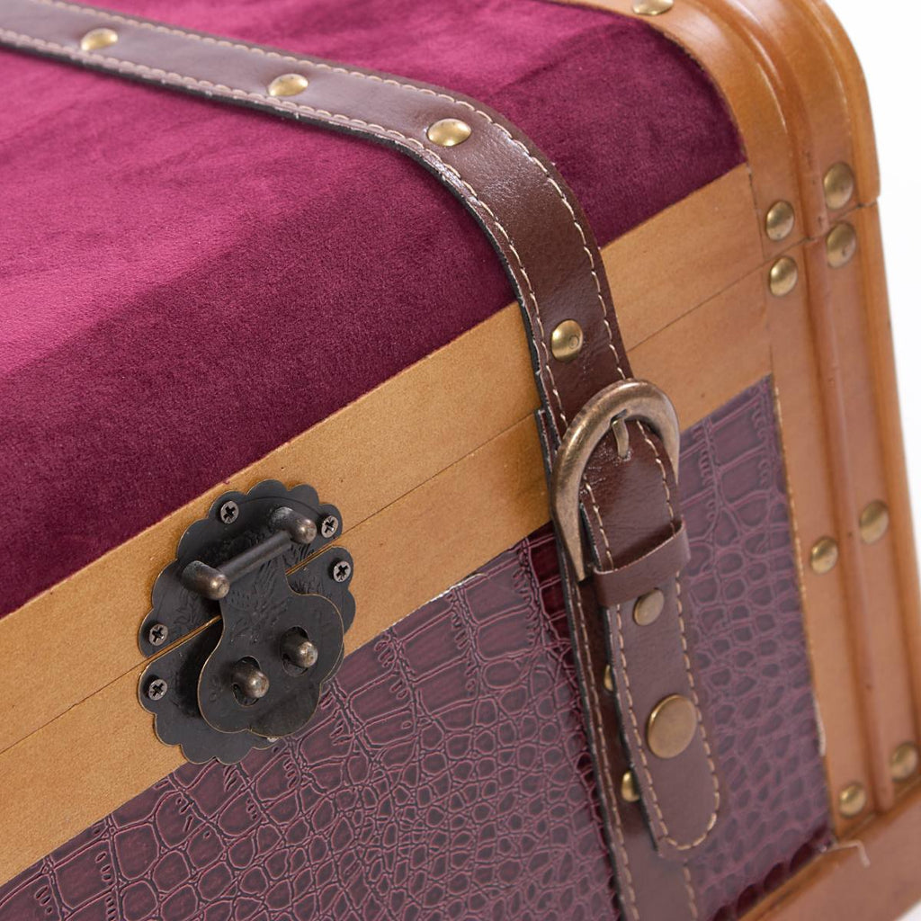 Bauli organizer in MDF e velluto, set di 3, 50x30x30 cm