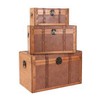 Bauli in compensato chiaro, set di 3, 60x34x36 cm