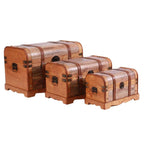 Baule in legno grigio e marrone, set di 3, 50x31H33 cm