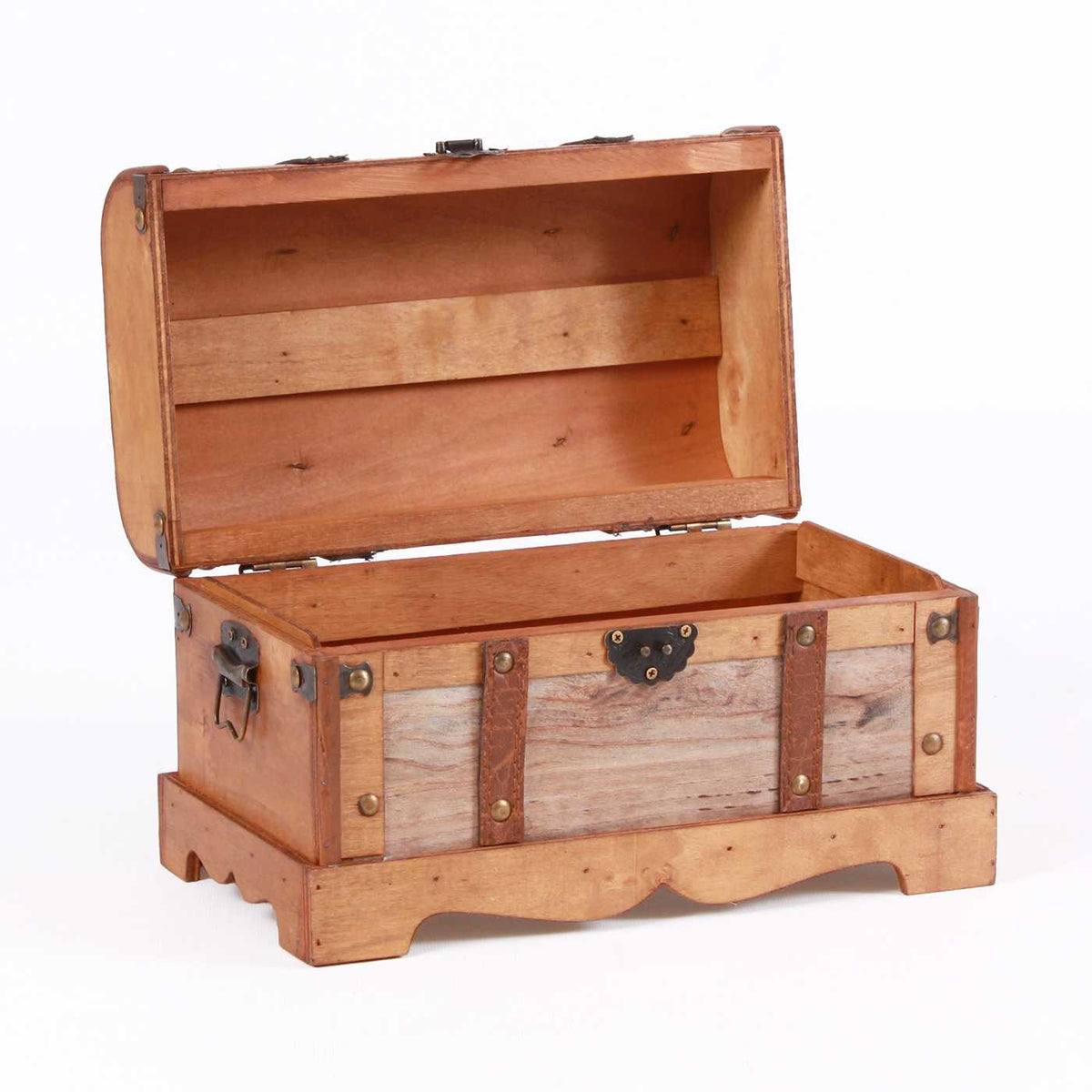 Baule in legno grigio e marrone, set di 3, 50x31H33 cm