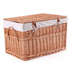 Baule portaoggetti in vimini bollito, 63x40H40 cm, set di 3