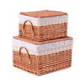 Baule in vimini bollito, 40x33x26+32x25x21 cm